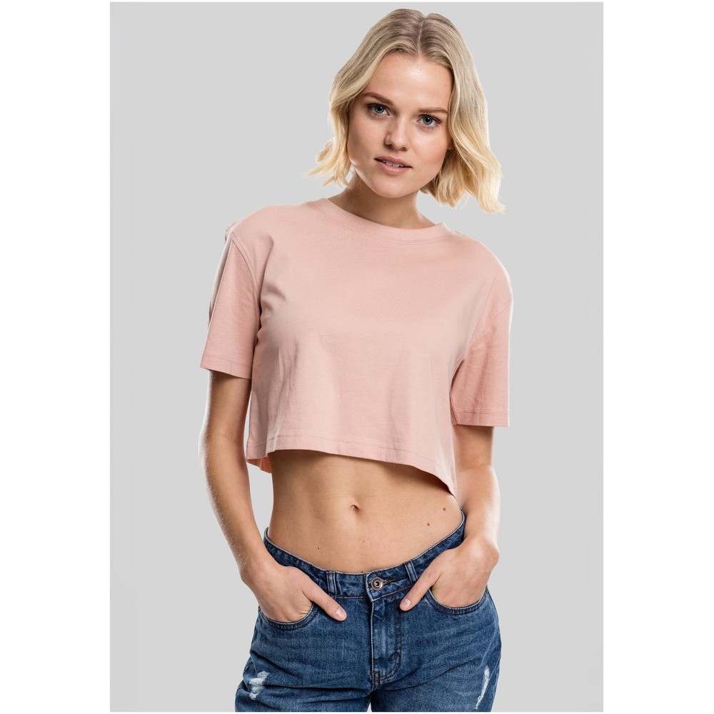 Urban Classics - Short Oversized Tee 2Pack black+light rose Crop top - Schwarz/Rosa